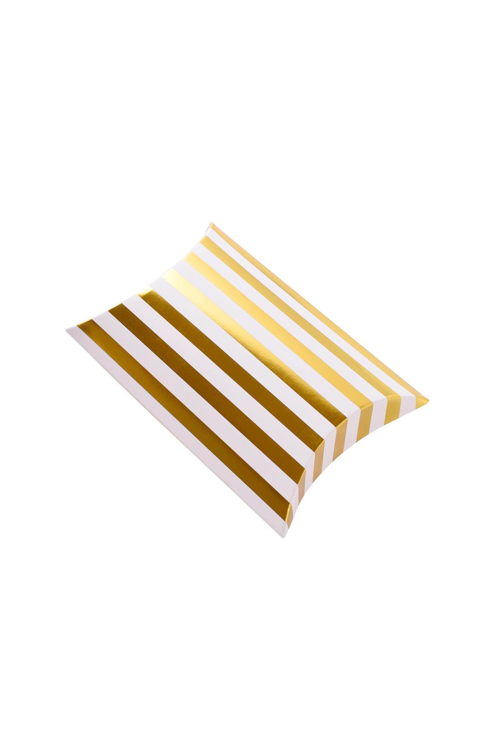 White and Gold Pillow Favor Box es CGF0240 (Set of 12 pcs) - COCOMELODY